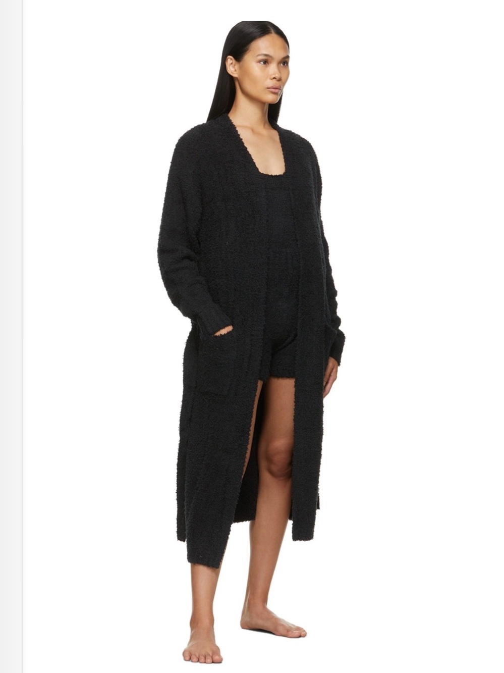 SKIMS Cozy Knit Robe in Onyx - Small/Medium